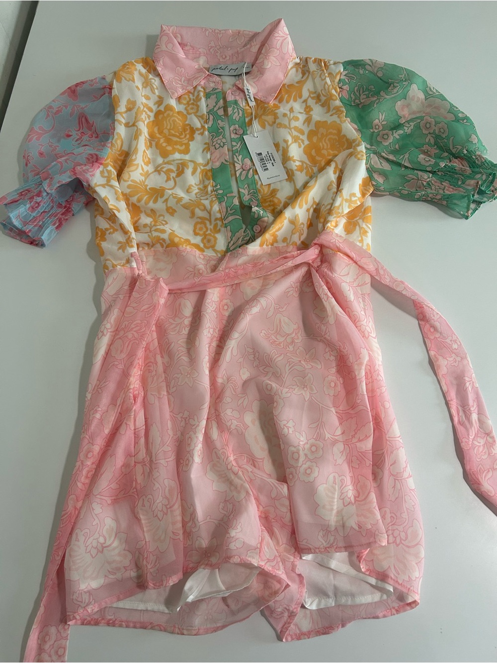 Petal & Pup Multi-Color Floral Mixed-Print Romper